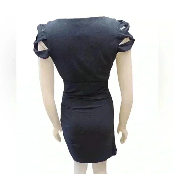 Nicole  Miller Mini Spandex Blue Scoop Neck Dress Size Small - Picture 2 of 8